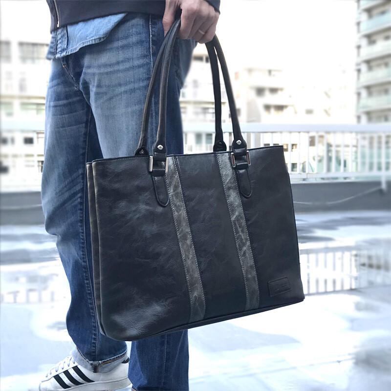 芸能人愛用 送料無料 ライン入りビジネスバッグ F ショルダーバッグ 手提げ 通勤 通学 ビジネス 新生活 ブリーフケース カラー グレー Proksi Si