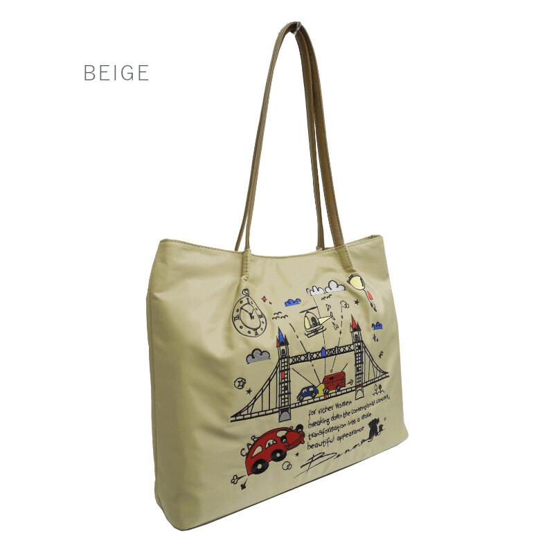 （送料無料）オリジナル刺繍アートバッグ F23408 トート 軽量 A4 ものがたり ぞう レディース 手提げ 買い物 旅行 おでかけ 通勤 通学 ナイロン |  | 01