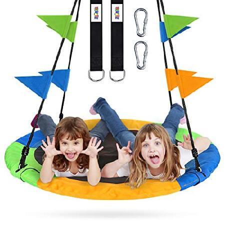 再再販！ Tree Saucer Flying Swing Ha with Toys Outdoor Parent & Kids for Inch 40 Set その他