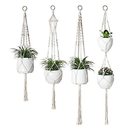 Potey 鉢 プランター マクラメプラントハンガー 異なるデザイン 園芸用品 手作りハンギングプランターバスケット 海外お取り寄せエムエムのpotey 木製ビ 屋内外装飾 吊り下げ植物ホルダー B0rkpjt3 海外お取り寄せエムエム 感謝価格
