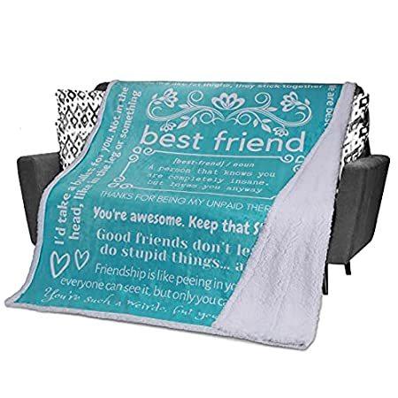 【並行輸入品】Funny Best Friend Blanket - シェルパフリーススローブランケット - 女性への面白い誕生日ギフト。友情について面白い言葉と引