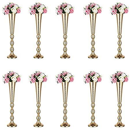 Nuptio センターピース ウェディングテーブル用 ウェディングテーブル用 高さ24インチ センターピース メタルトランペット花瓶 パーティーディナーセンターピースイベント ロードリード Bgjczならショッピング ランキングや口コミも豊富なネット通販 更にお得な