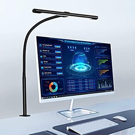 【並行輸入品】EYOCEAN Desk Lamp, LED Desk Lamp with Clamp Adjustable Brightness & Color T