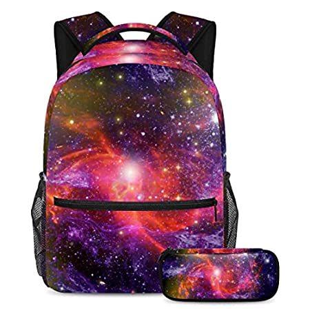 大切な人へのギフト探し Galaxy Space Nebula Book Backpack School Set, Case Pencil Bag School Starry スクールバッグ、学生鞄