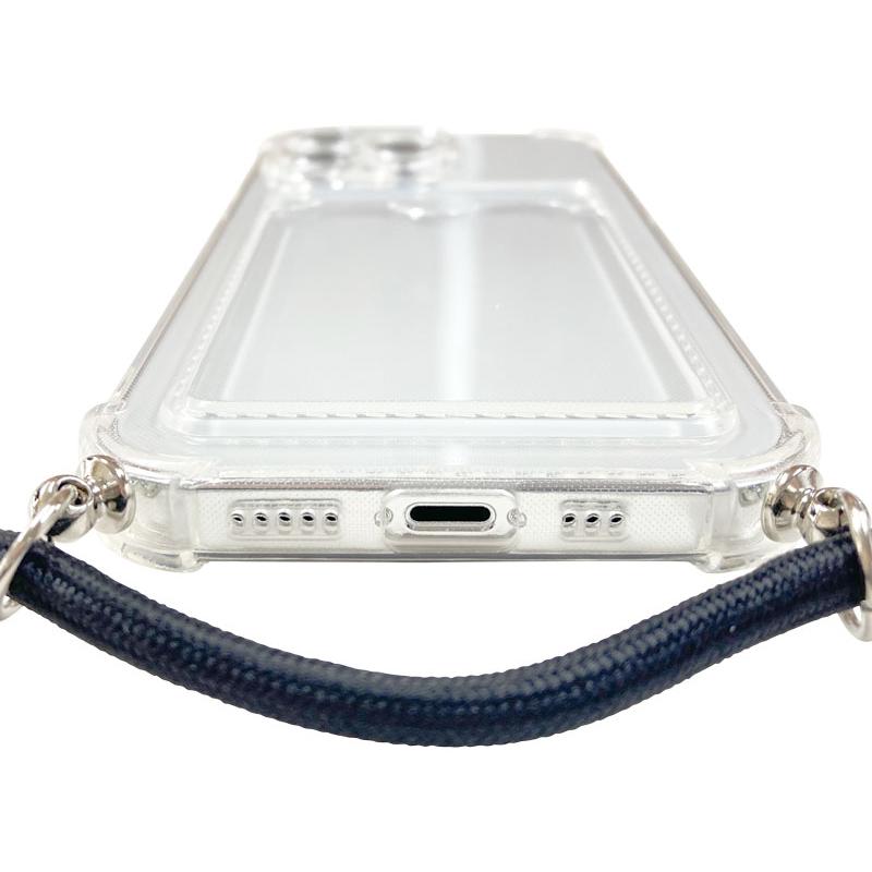 【送料無料】iPhone13Pro 用　首掛けストラップ クリアカラーケース カードケース | iPhone 13 Pro | 10