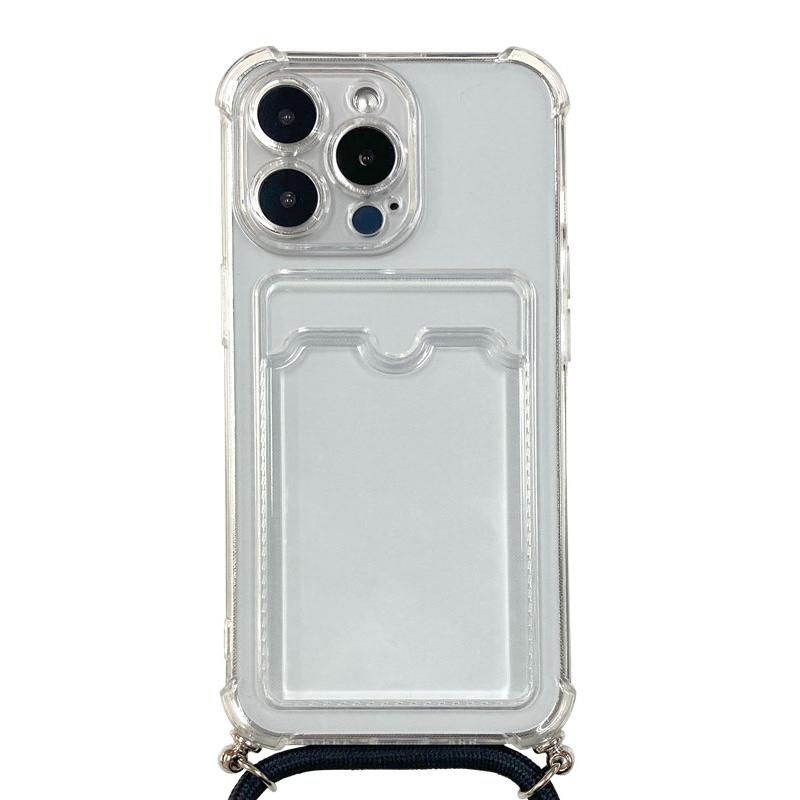 【送料無料】iPhone13Pro 用　首掛けストラップ クリアカラーケース カードケース | iPhone 13 Pro | 01