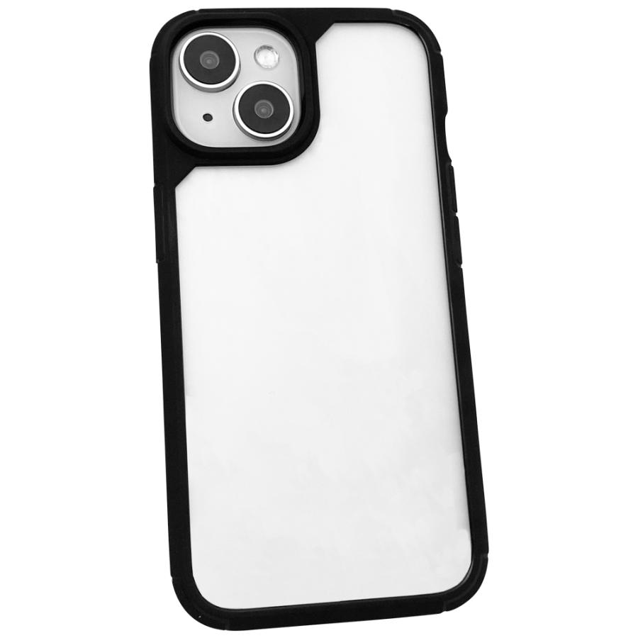 【送料無料】iPhone15 背面 クリアパネル スマートフォンケース アイフォン　ブラック | iPhone