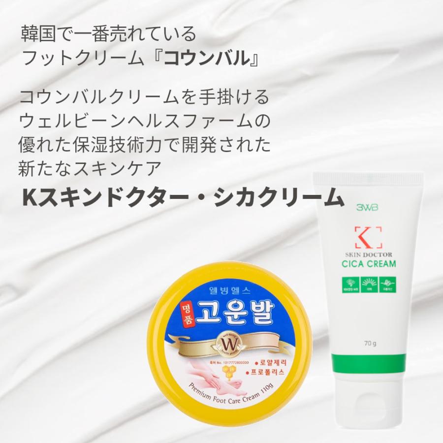 韓国定番 コウンバルが作った新スキンケア  Kスキンドクター CICA クリーム 70ｇ ナイアシンアミド アデノシン マデカッソシド シカ 肌荒れ｜bgconnection｜02