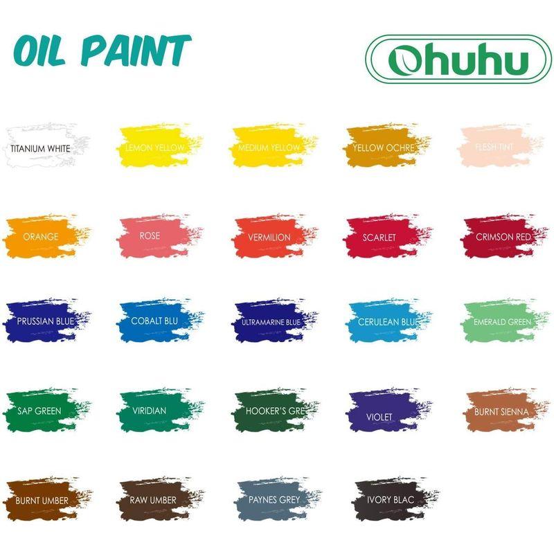 Ohuhu 油絵具 セット 24色 油絵 油絵の具 絵の具 絵画 画材 セット初心者 大人 男の子 女の子 12ml ペイント チューブ｜bgl-store｜06