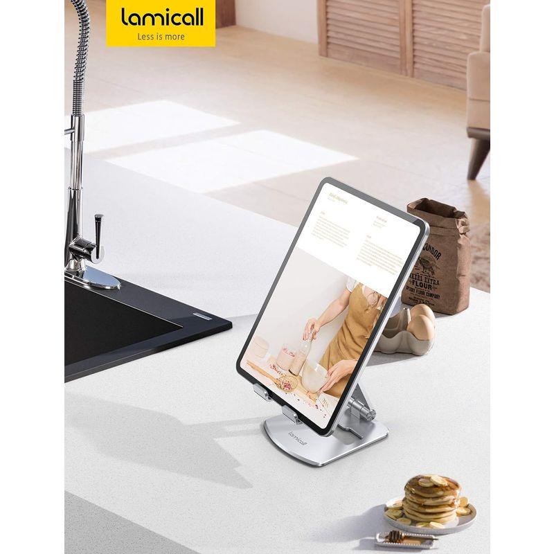 折り畳み式 タブレット スマホ 兼用 スタンド ホルダー 角度調整 Lomicall iPad用 stand : アルミ 合金製 卓上 縦置｜bgl-store｜03