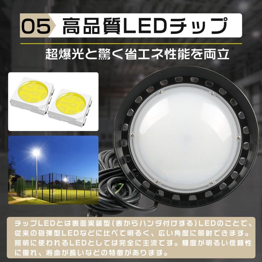 15個セット 高天井用照明 LEDハイベイライト 200W 2000W相当 超爆光40000ルーメン 新型UFO型 IP65防水 工場用LED LED高天井灯 120度ビーム角度 色選択 - 11