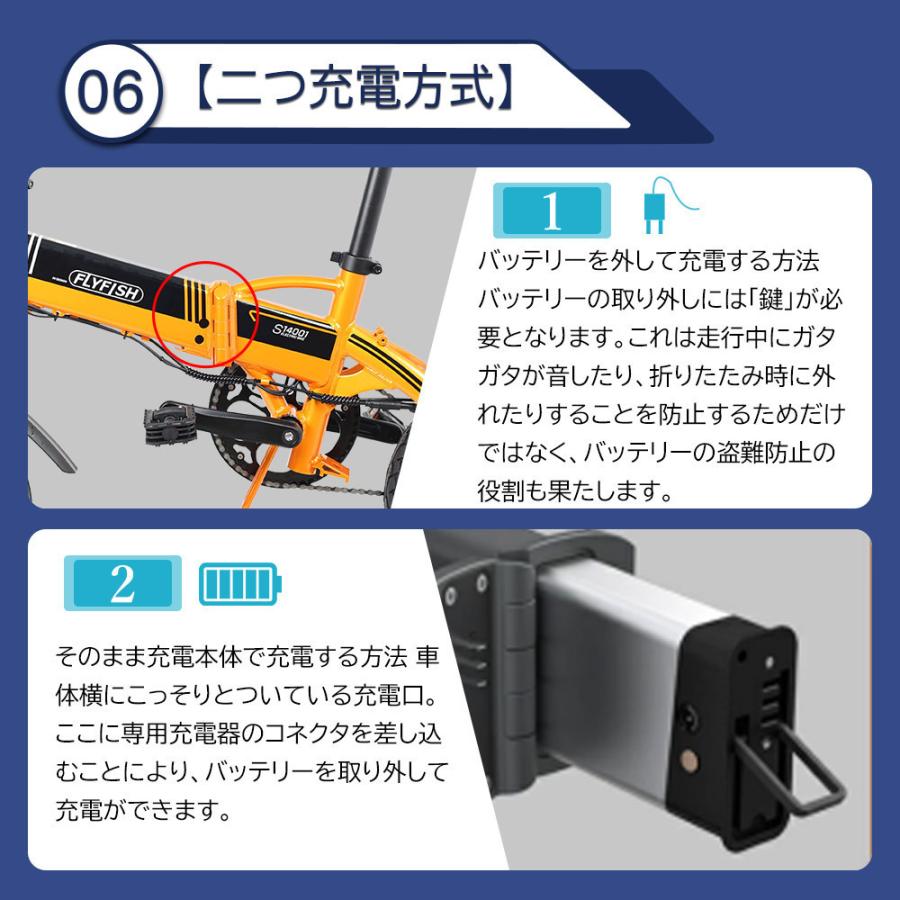 アシスト自転車 折り畳み自転車 折りたたみ自転車 電動アシスト 自転車 14インチ 36V8Ah e-bike ミニベロカゴ付 型式認定取得 公道走行 免許不要｜bgshopstore｜07