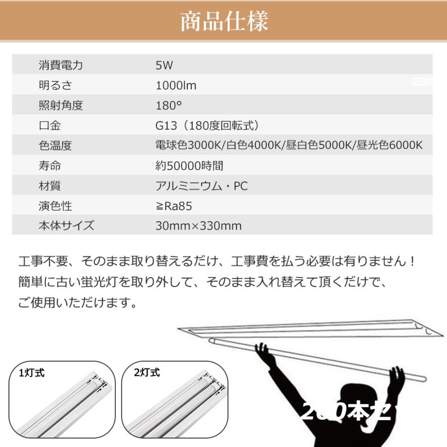 10本セット 直管LEDランプ 10形 LED蛍光灯 直管 330mm T10 グロー式