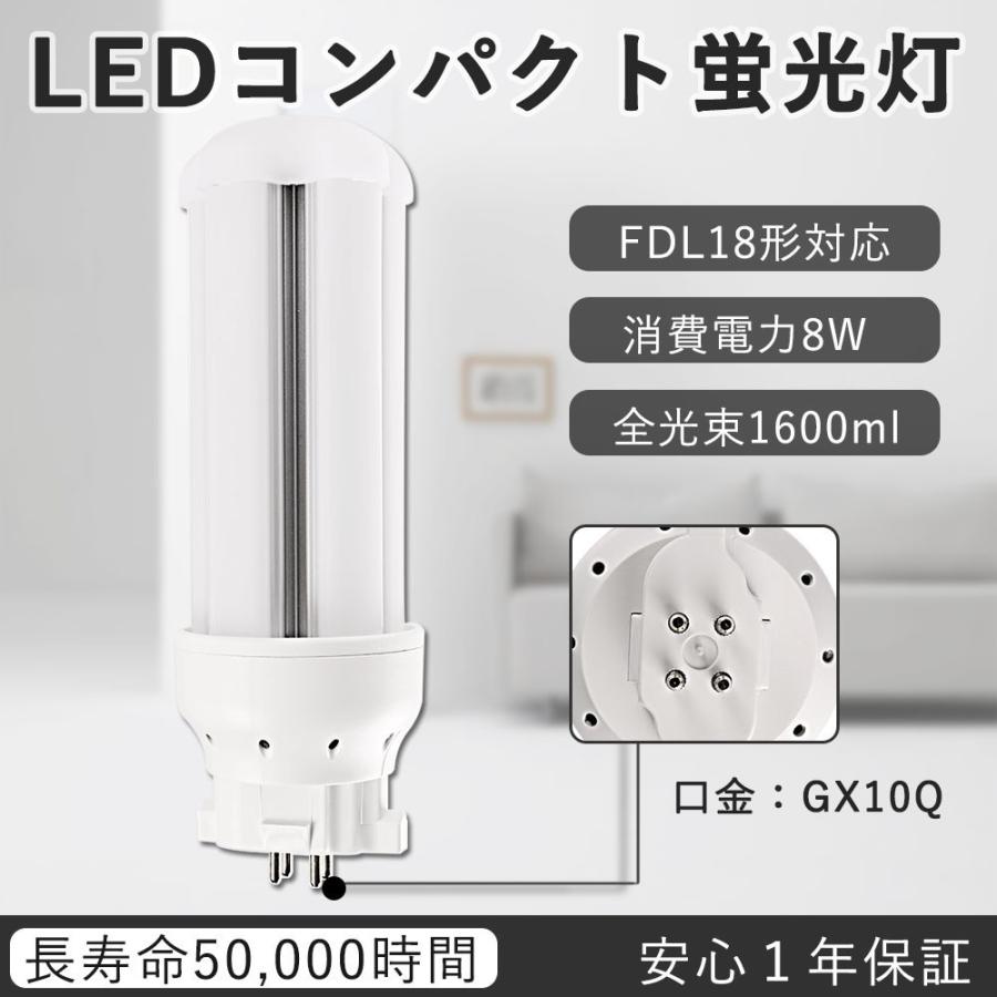 FDL18EX-D 8W 1600lm 昼光色 GX10q FDL形 代替 LED蛍光灯 全方向性発光