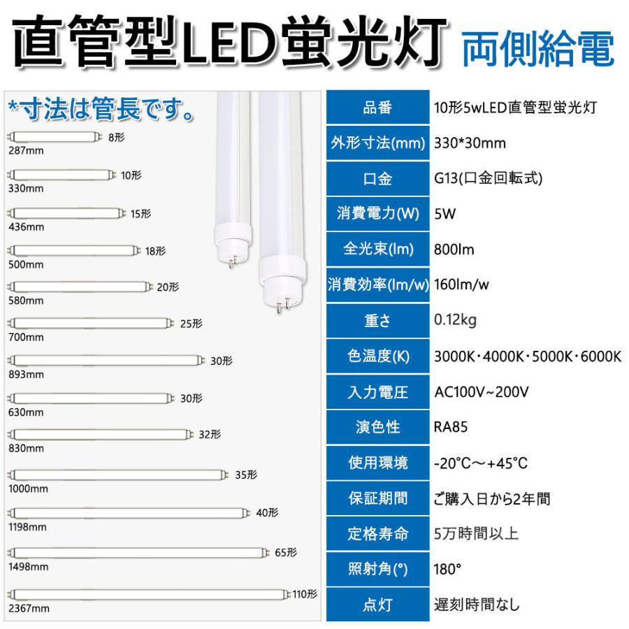 10W形工事不要 LED直管蛍光灯 5w 800lm FLグロー式 FLRラビッド式 FHF