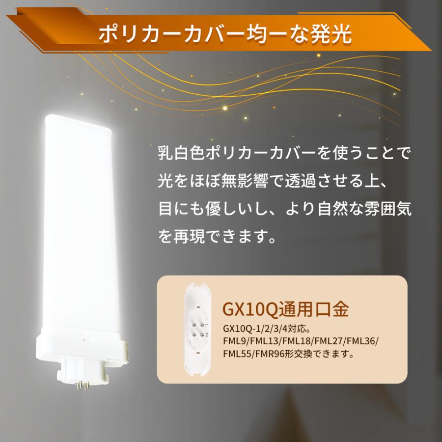 特売100本 1年保証 LEDツイン蛍光灯 FML9 FML9EX fml9EXl fml9exw fml9exn fml9exd コンパクト蛍光灯型LED 4W 800LM 口金GX10Q FML9W形対応 210度照射 工事必要の画像