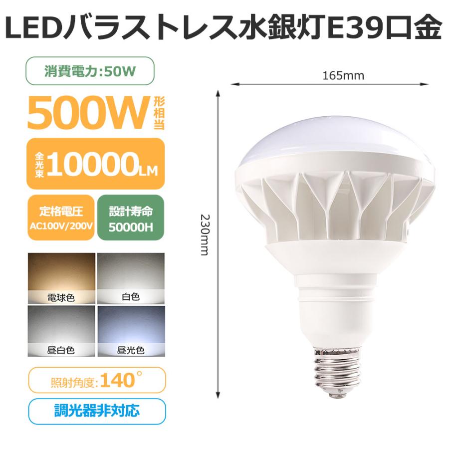 安心の国産品1年保証】LEDビーム電球 E39口金 50W 10000LMの明るさ