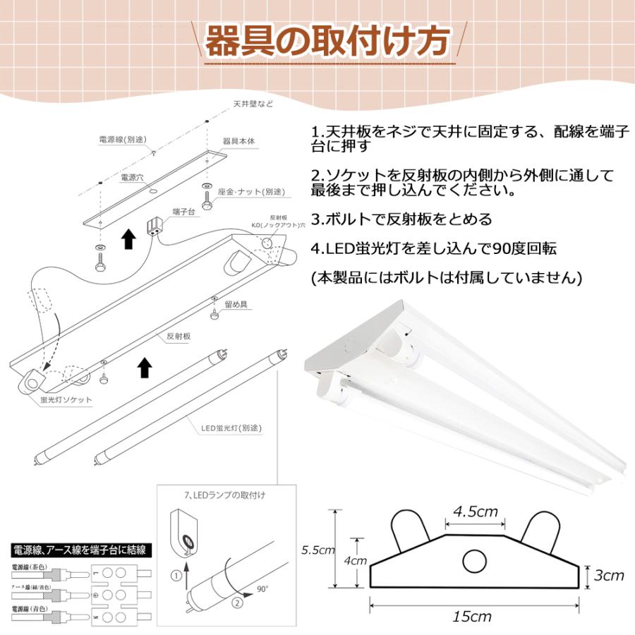 94台 逆富士蛍光灯器具 40W型 2灯式 逆富士40w2灯 ledベースライト 逆富士型 逆富士型 天井直付型 LED直管蛍光灯専用 逆富士型照明器具 LED蛍光灯ランプ付きの画像
