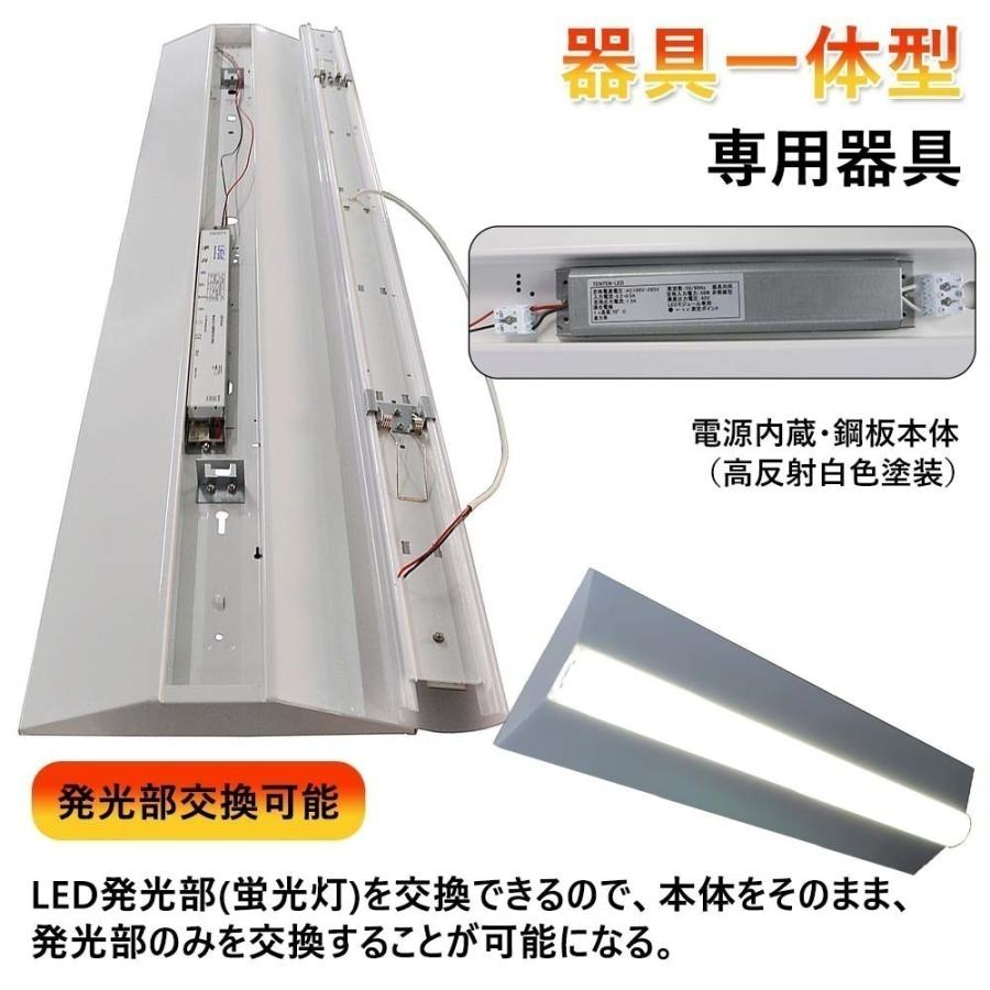 逆富士型照明器具 LED蛍光灯器具 60W 天井付・壁付(横向き)兼用 逆富士型照明器具 LED蛍光灯器具 60W 天井付・壁付(横向き)兼用
