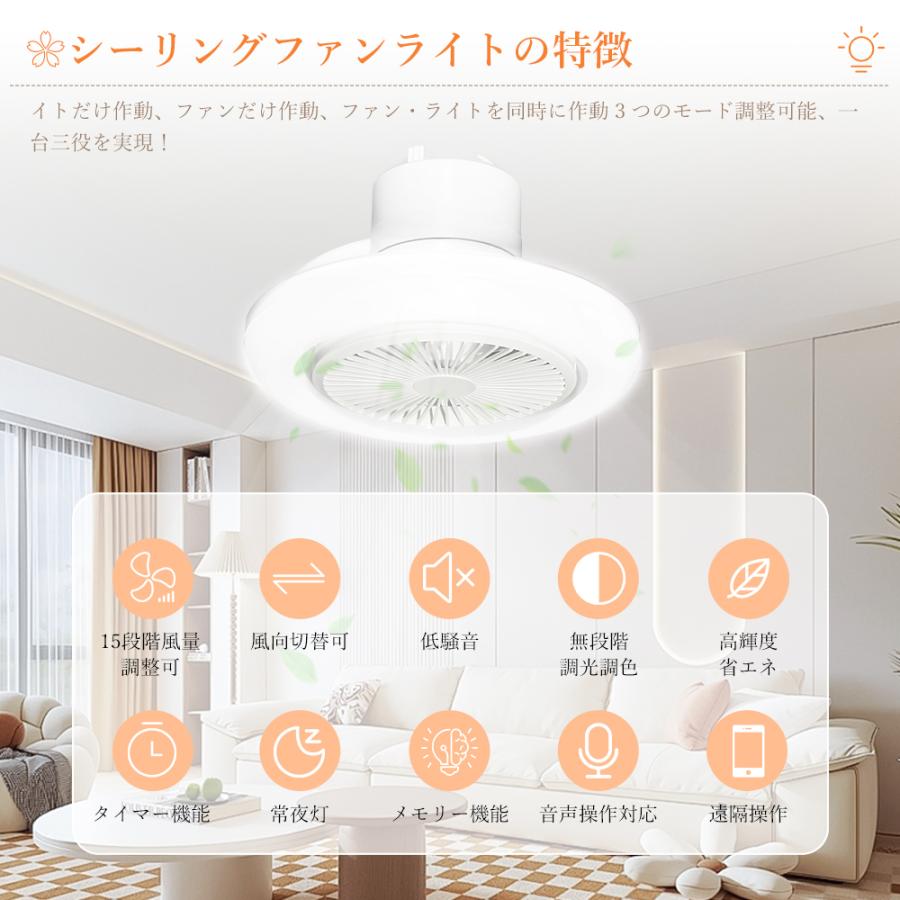 シーリングファンライト ファン一体型ライト 風と光を一体化 冷暖房