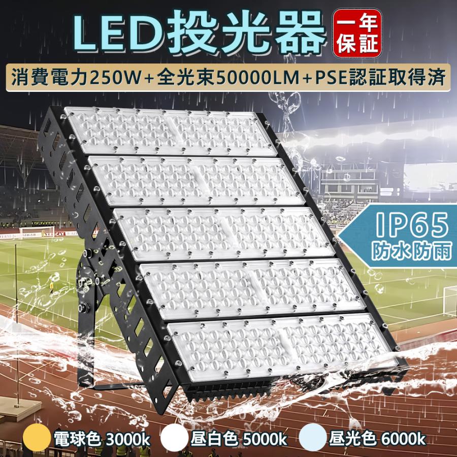 led 投光器 作業灯 看板灯 LED作業灯 屋内 屋外 IP65 250W 50000LM 1年