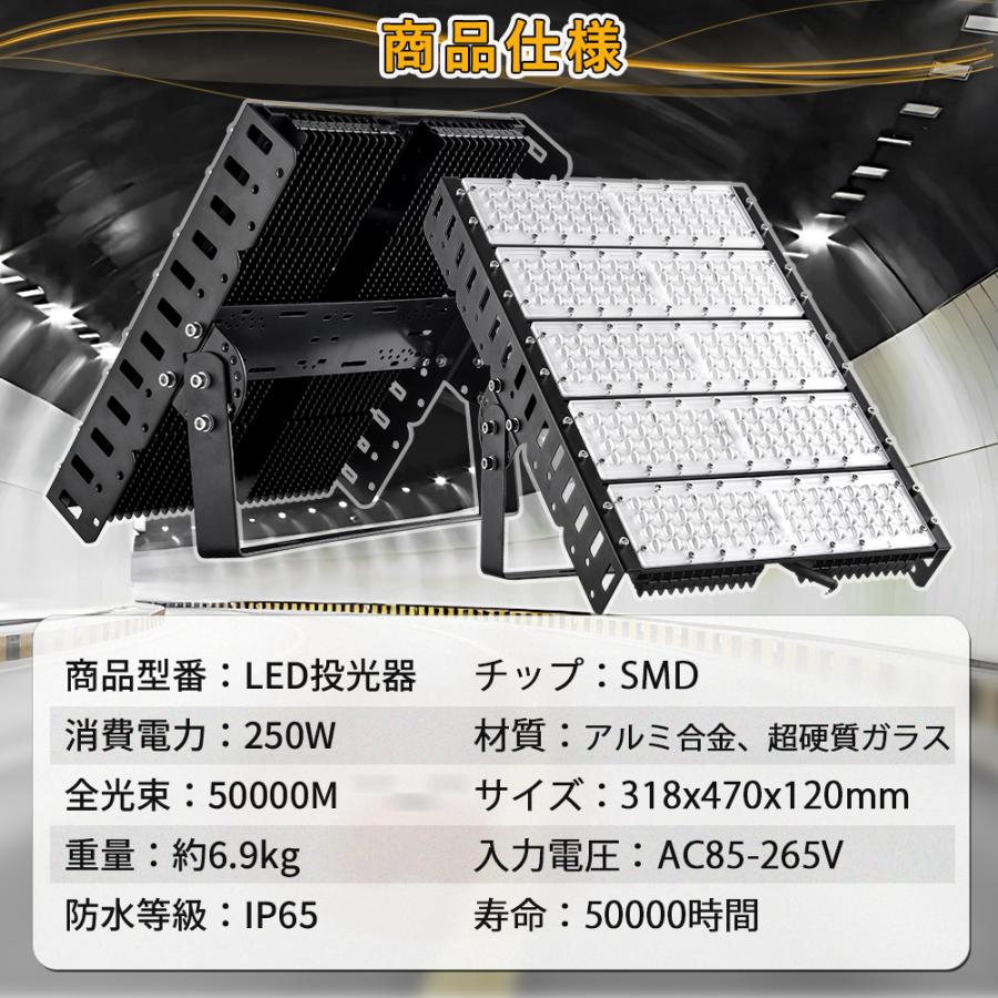 led 投光器 作業灯 看板灯 LED作業灯 屋内 屋外 IP65 250W 50000LM 1年