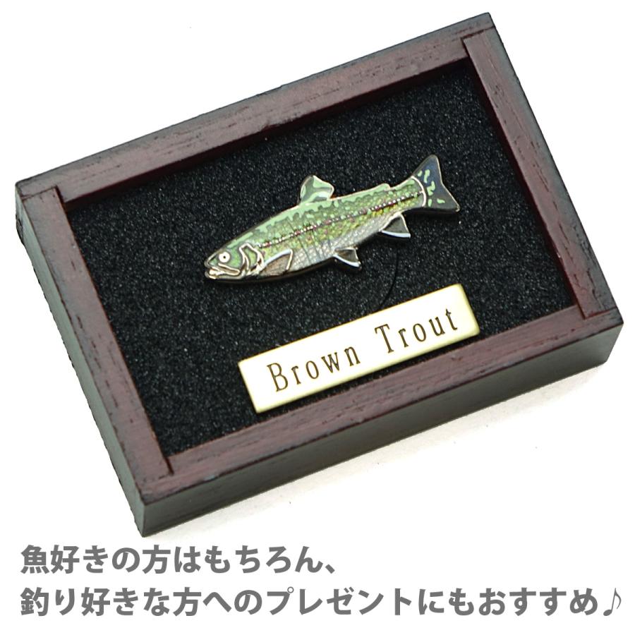 魚ピンズ ブラウントラウト 本七宝 ビンテージ フィッシュ ピンズ 