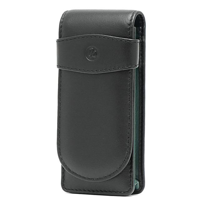名入れ無料 Pelikan ペリカン TG-32N レザーケース 3本用 ブラック/グリーン Leather Cases ペンケース 3本差し_1