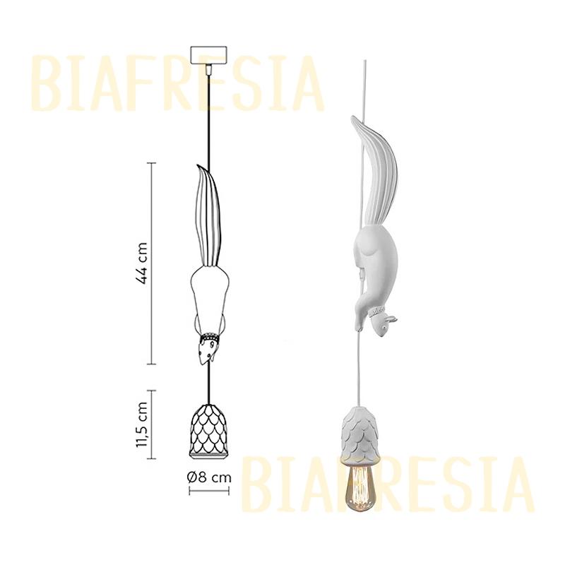ペンダントライト 北欧 おしゃれ 対応E26led電球 1灯 樹脂 動物 リス匹 天井照明 玄関 寝室 廊下 内玄関 居間用 簡単設置 工事不要 ダクトレール｜biafresia｜13