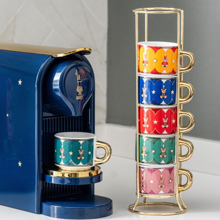 【公式】 ビアレッティ〈マジコリコルド〜魔法の記憶〉テディベア カップセット 6客 スタッカブル ＜磁器 デミタスカップ モダン 小さめ コーヒーマグ ラテ＞ | BIALETTI | 01