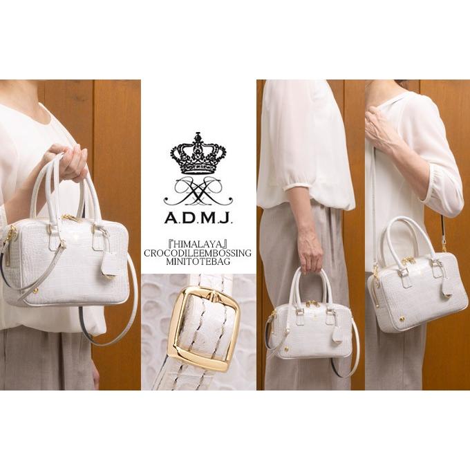 ADMJ エーディーエムジェイ ヒマラヤ クロコ型押し 23cmボストンバッグ HIMALAYA CROCODILEEMBOSSING BOSTONBAG 23cm acs01078h｜bib｜03