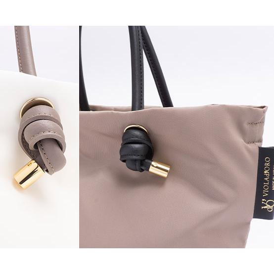レビューで2000円CP  ヴィオラドーロ VIOLAd'ORO BIANCA ビアンカ ナイロン トートバッグ Mサイズ V-2175