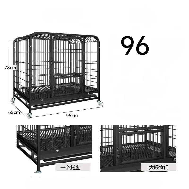 ペットケージ 鉄製 犬檻 犬小屋 ケージ ペットサークル ドッグケージ ペットフェンス 大型 中型犬用 ペット用品 ダブルドア キャスター付き 