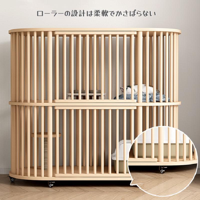 ✨美品✨ 猫 ケージ キャットケージ 木製 キャスター付き 棚板付き 広々 大型 四方に換気 自然 生態 杉天然木 猫 家具 【UOI8537226402】(29879円)
