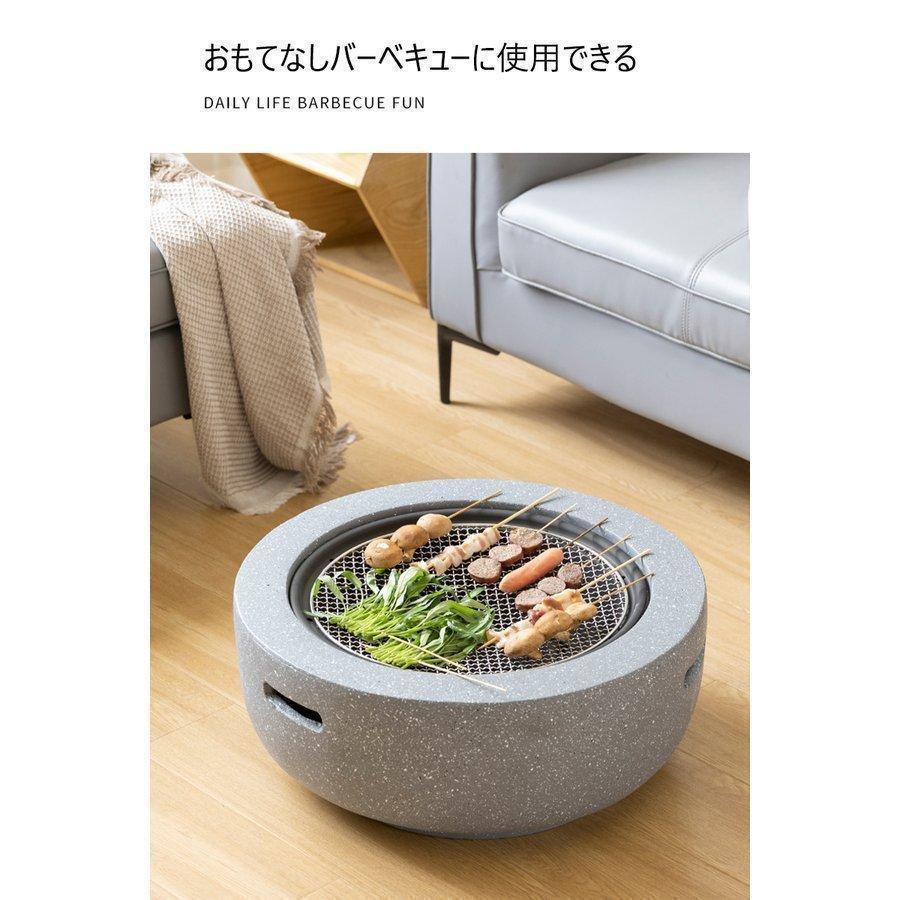 【公式】 全国焚き火台 お茶の机 屋外用暖炉 バーベキュー　おうちキャンプ　網カバー付き　テーブル　丸い　酸化マグネシウム 【S6452560770】(22583円)
