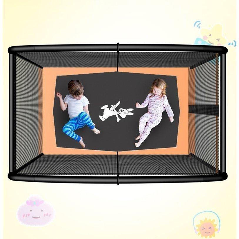 大型トランポリン スイング ジャンピングベッド バウンスベッド 長さ1.6m 静音 セーフティーネット付き 家庭 自宅 庭 遊園地 組立 yyjump04 