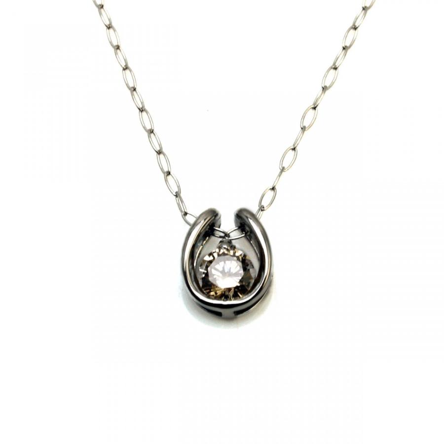 プラチナ900 ダイヤモンド0.1ct 馬蹄形 ペンダント ネックレス｜bibi-store