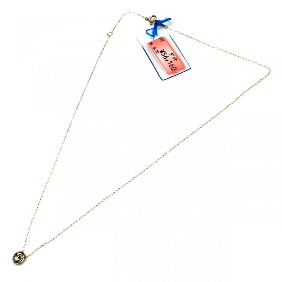 プラチナ900 ダイヤモンド0.1ct 馬蹄形 ペンダント ネックレス No2｜bibi-store｜02
