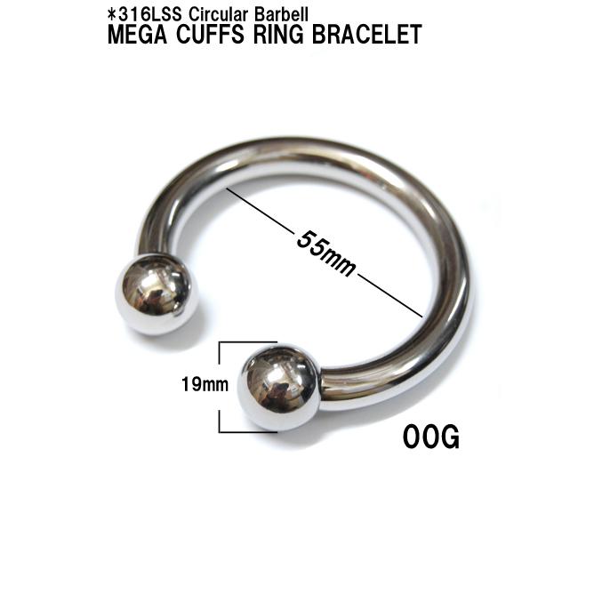 00G 60mm ブレスレット 医療用ステンレス ボディピアス ボディピ