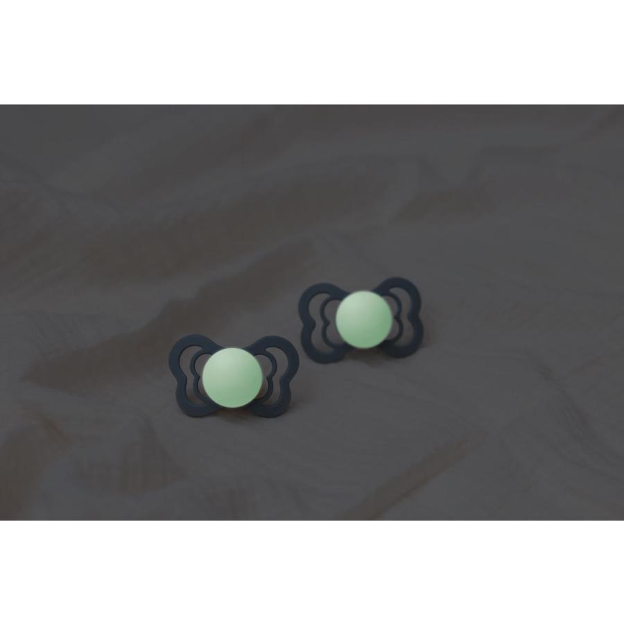 BIBS SUPREMEおしゃぶり 蛍光2個セット／ Designed＆Made in デンマーク お祝いギフト 出産祝い お勧め