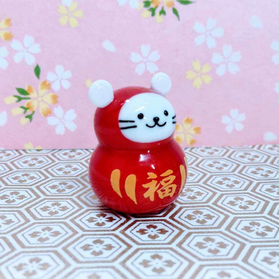 ガラス細工 12支だるま 子 ミニチュア 雑貨 置物 小物 干支 ダルマ