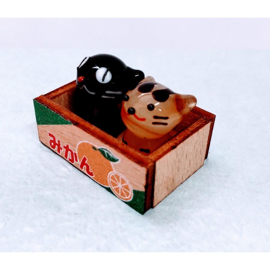 茶トラ　ガラス細工　ミニチュア きたのガラス茶トラ ガラス細工 ミニチュア きたのガラス茶トラ ガラス