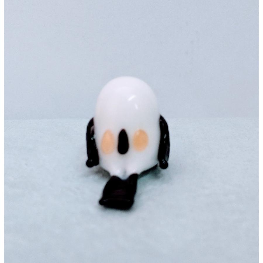 ガラス細工 シマエナガ（M) 羽の色黒 ミニチュア 置物 雑貨 動物 鳥