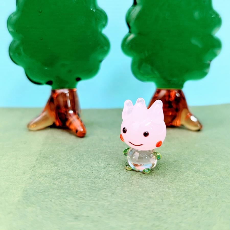 ガラス細工 チューリップちゃん（S) ピンク ミニチュア 雑貨 置物 小物 