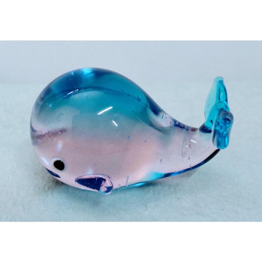 ガラス細工 クジラ(L) 水色/ピンク ミニチュア 置物 雑貨 ガラス細工 クジラ(L) 水色/ピンク ミニチュア 置物 雑貨