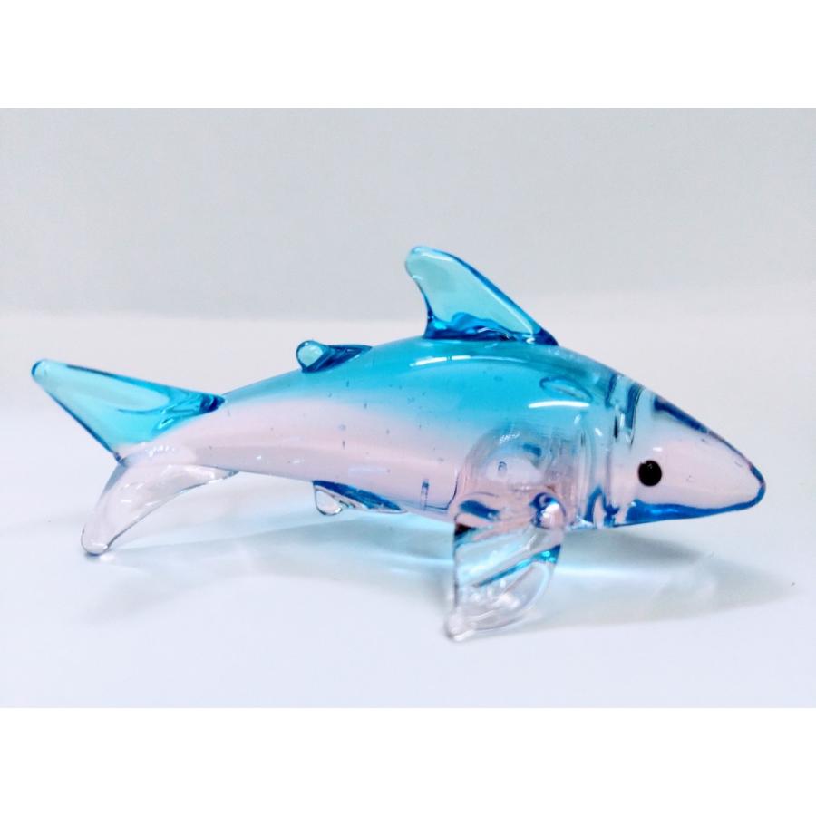ガラス細工 サメ L 水色 ピンク ミニチュア 置物 雑貨 水族館 海 小物 T 1272 きたのガラス工芸 通販 Yahoo ショッピング