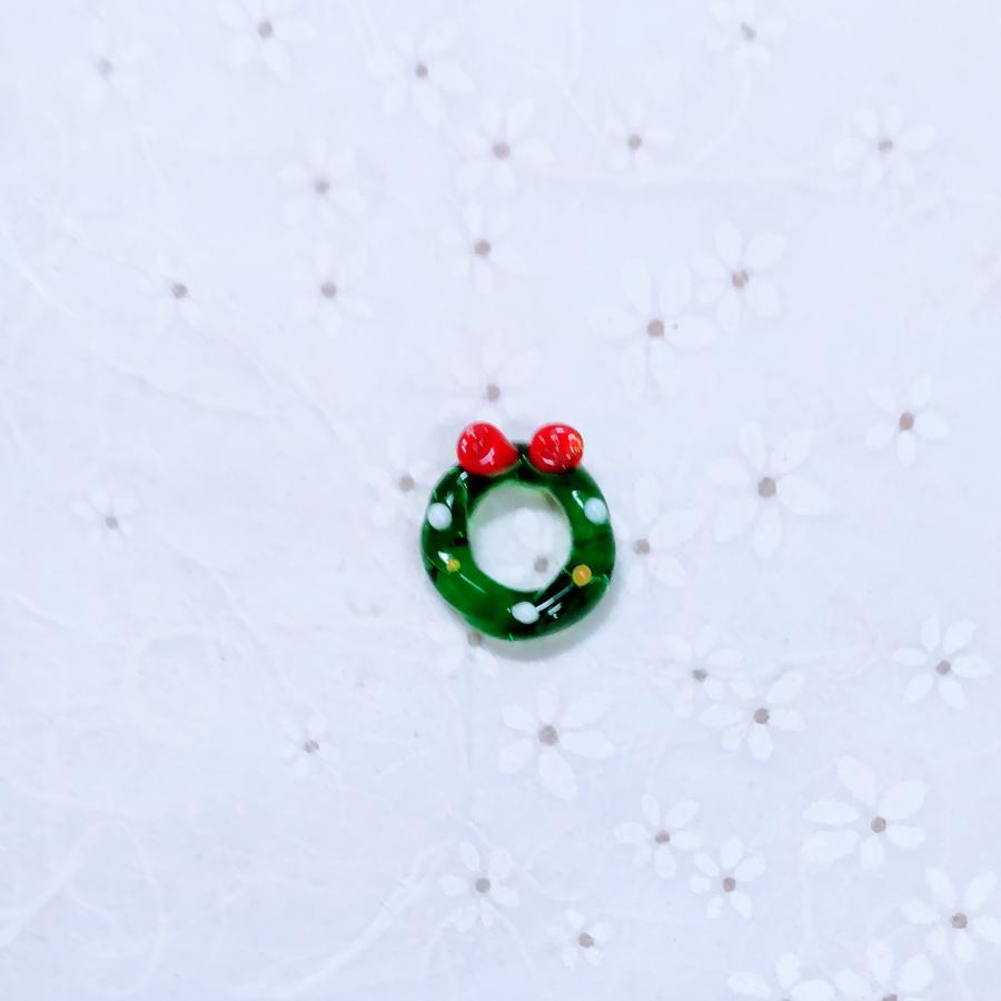 ガラス細工 ミニリース ミニチュア 雑貨 置物 小物 クリスマス : きた 