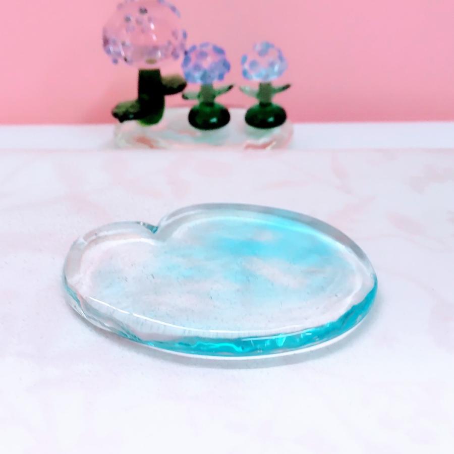 ガラス細工 水たまり ミニチュア 雑貨 置物 小物 雨 ディスプレイ