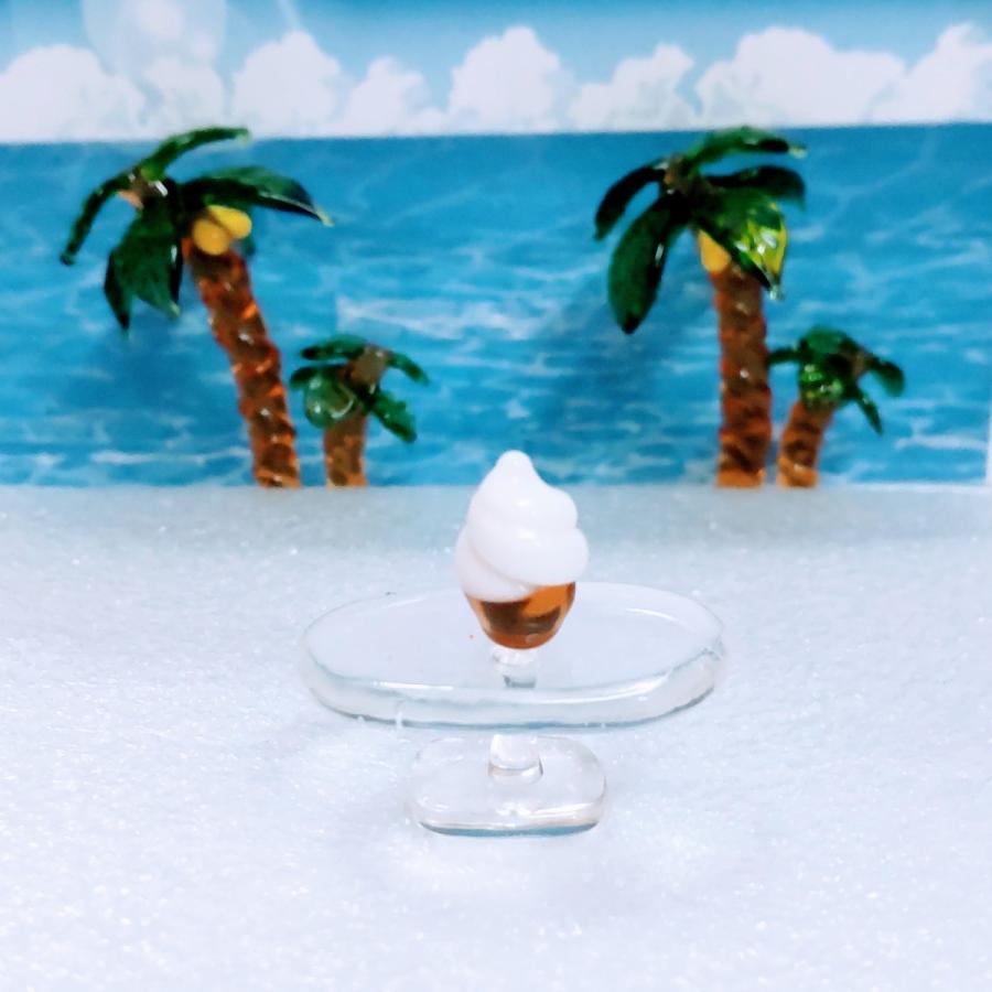 ガラス細工 ソフトクリーム（ミニ） ミニチュア 雑貨 置物 小物 食べ物