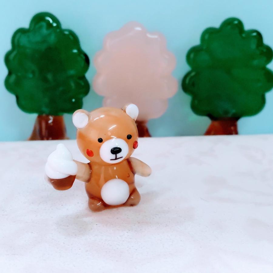 ガラス細工 ソフトクリーム（ミニ） ミニチュア 雑貨 置物 小物 食べ物